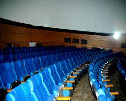 The sphere-shaped planetarium is set up on the first floor of the museum. The planetarium has a digital theatre that displays stars, moons, and planet